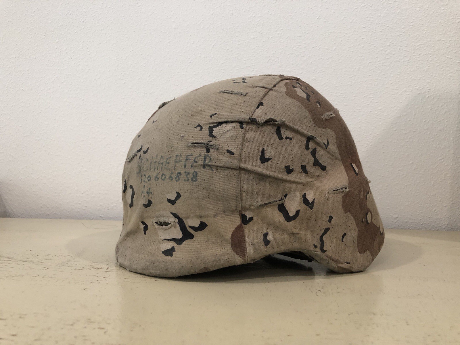 Original | Gulf War Era Issued Helmet With Writing