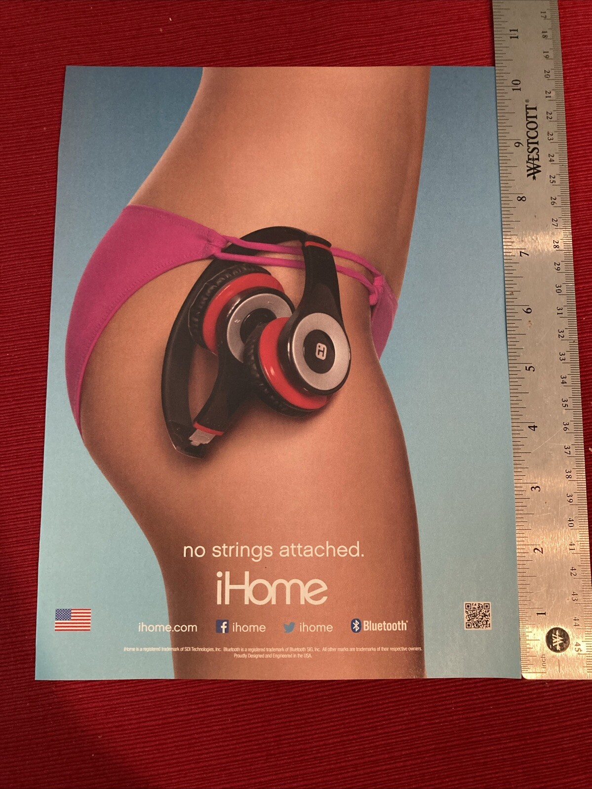 IHome Headphones Sexy Woman Bikini Bottom Panties 2014 Print Ad