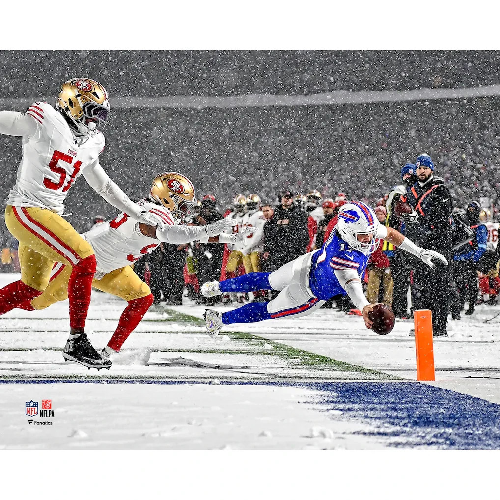 Josh Allen Buffalo Bills – NFL QB – Diving for TD – 11×14 Glossy Printed Photo