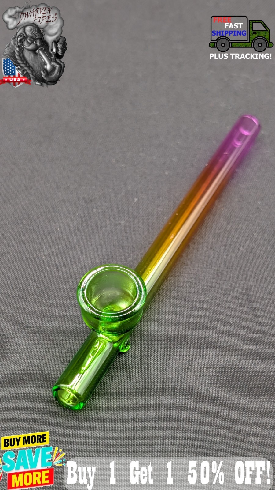 5.5″ Clear Glass Tobacco Smoking Steamroller Style Pipe GR
