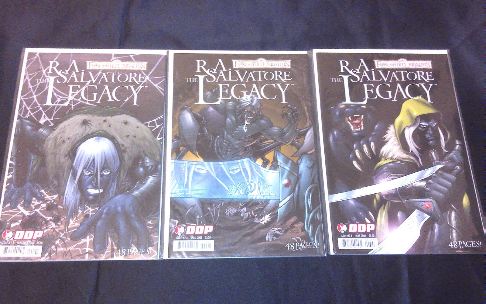 LOT OF 3 R.A. SALVATORE FORGOTTEN REALMS LEGACY 1 2 3 SET – VF/NM 9.0