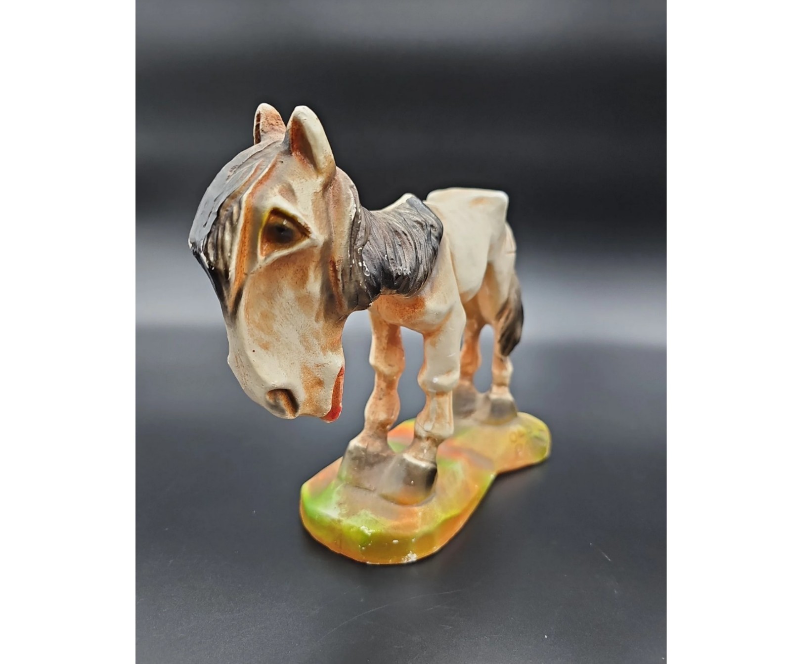 Vintage MCM Chalkware Horse Old Paint Figurine Andy Anderson Sad Western Nag