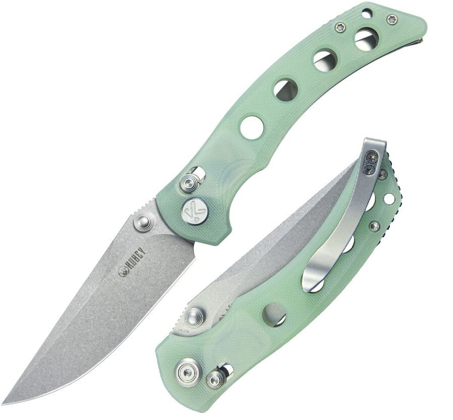 Kubey Hound Folding Knife 3.5″ Stonewash Finish 14C28N Sandvik Steel Blade G10