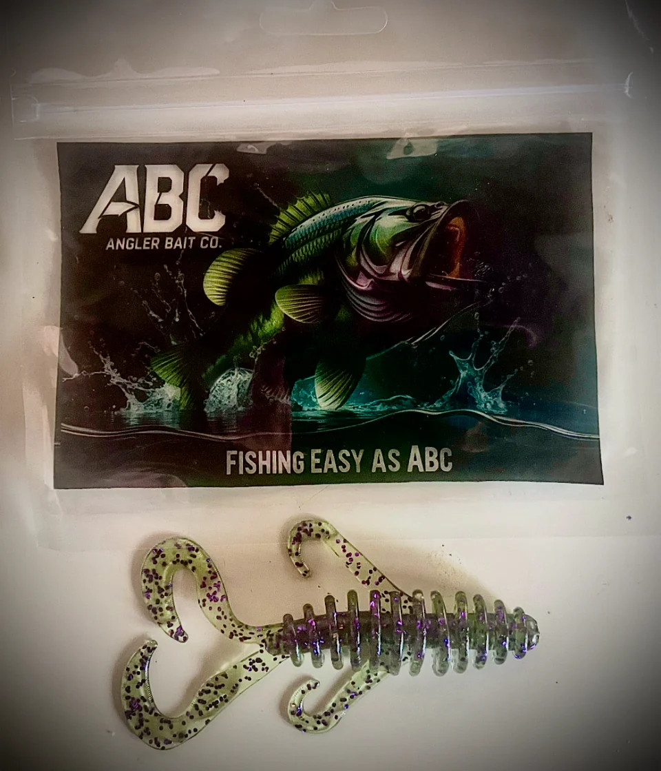 Creature Style soft plastic Baits – 10 pack – Green Pumpkin w/ Purple Flake