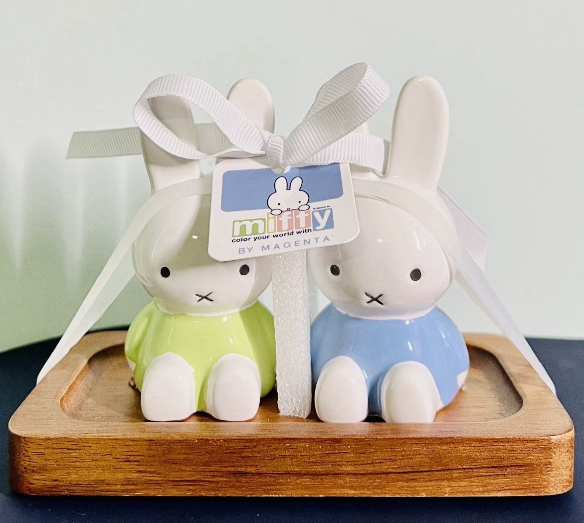 🩵💚NWT Miffy Themed Ceramic Salt & Pepper Shaker Set
