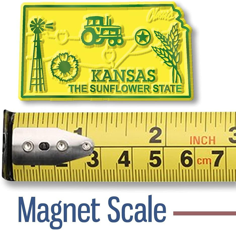 Original U.S. State Magnet Set by , 3D Rubber Vintage-Style 51-Piece Vintage Mag