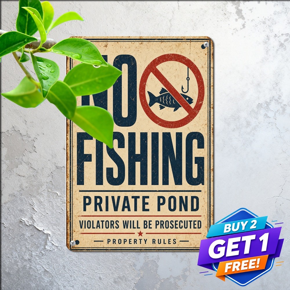 Retro Reproduction High Gloss Weatherproof Fishing Metal Tin Sign