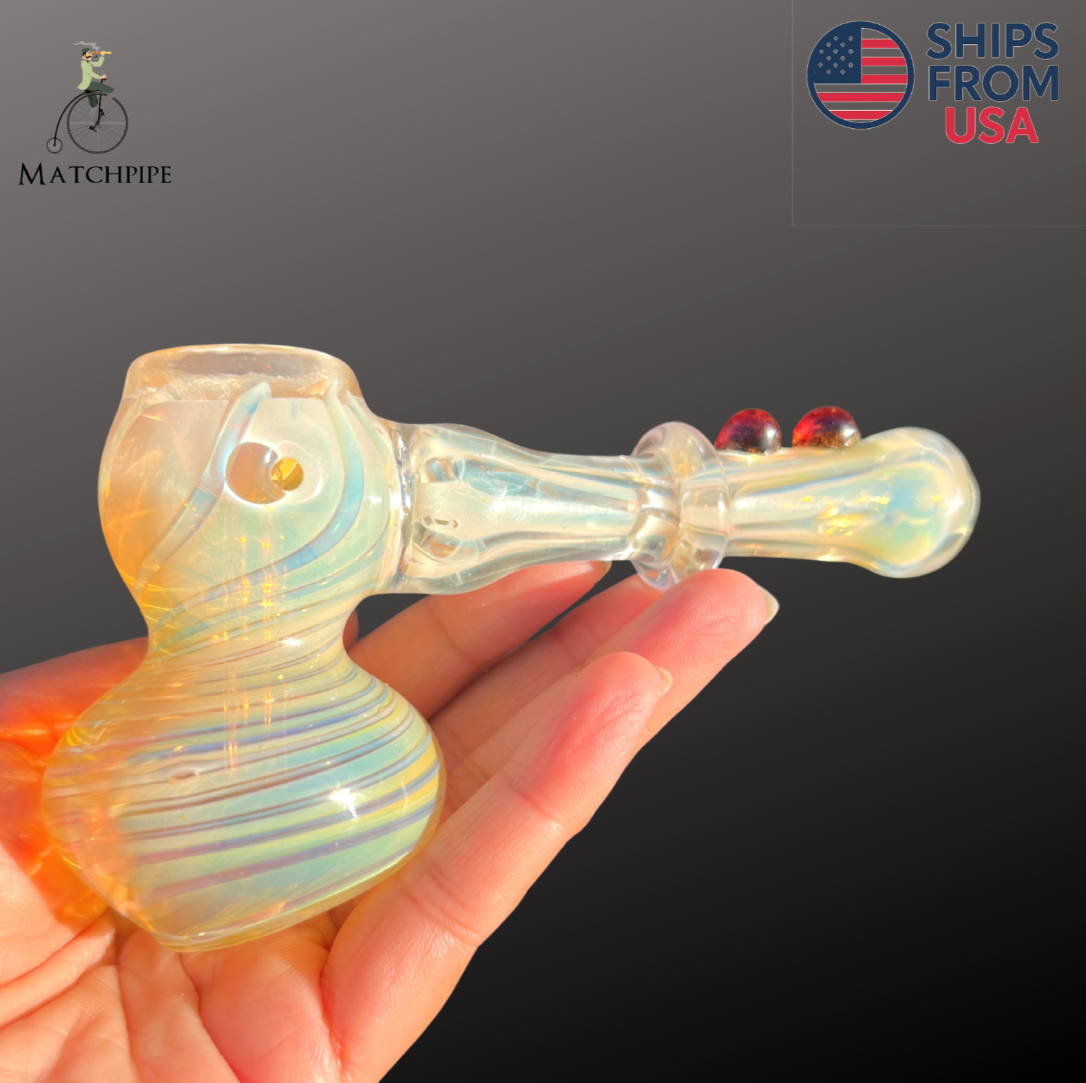 5.5″ Heavy Hammer Bubbler Bong Thick Glass Hookah color changing w/ Perc & Co
