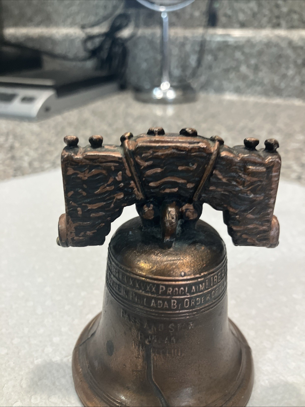 Vintage 1980-2000 U.S Liberty Bell Brass Hand Bell Tabletop Art Decor History