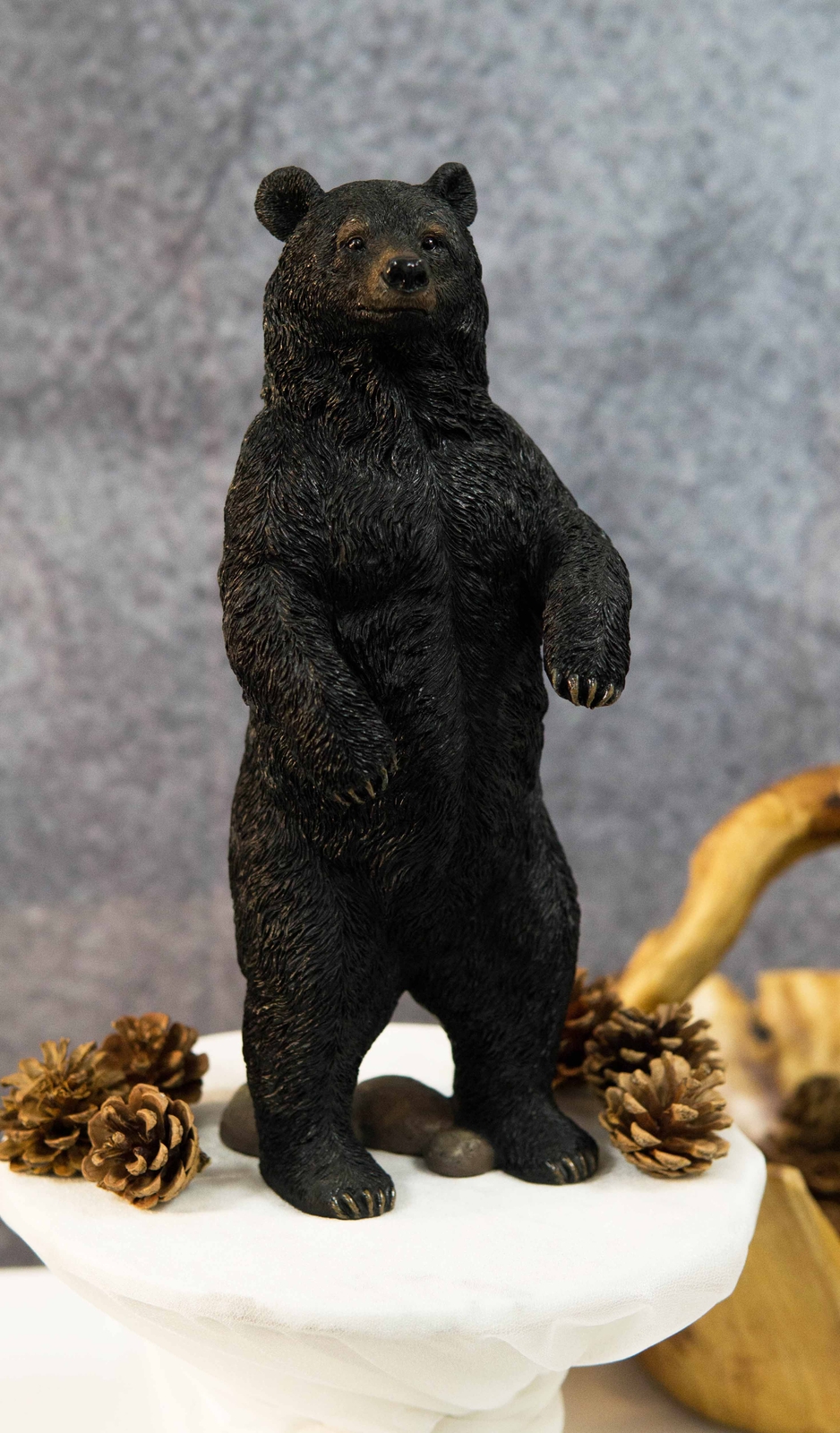 Western Rustic Forest Standing Black Bear Statue 12″H Cabin Lodge Bears Figurine