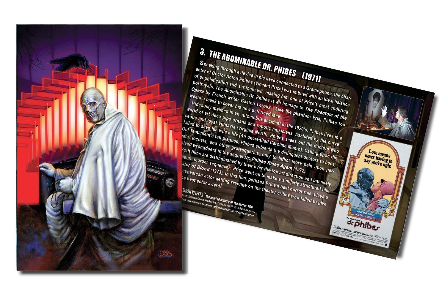Scott Jackson Original Dr Phibes Painting Monster Masterpieces + Signed Card #3