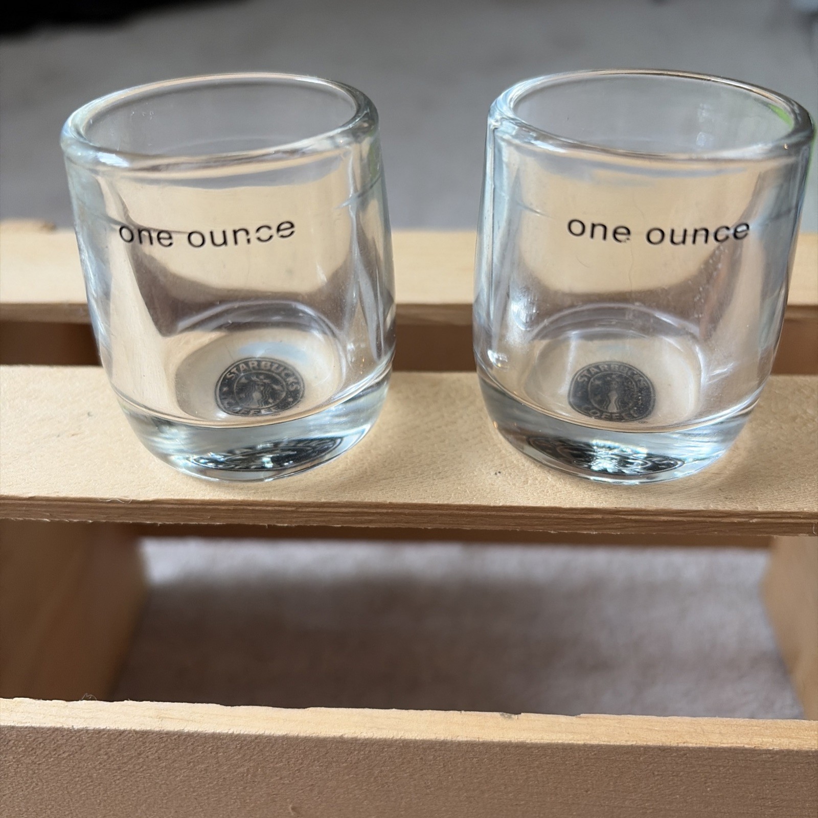Starbucks clear thick Glass Espresso One Ounce Shot Glasses 2 Pack