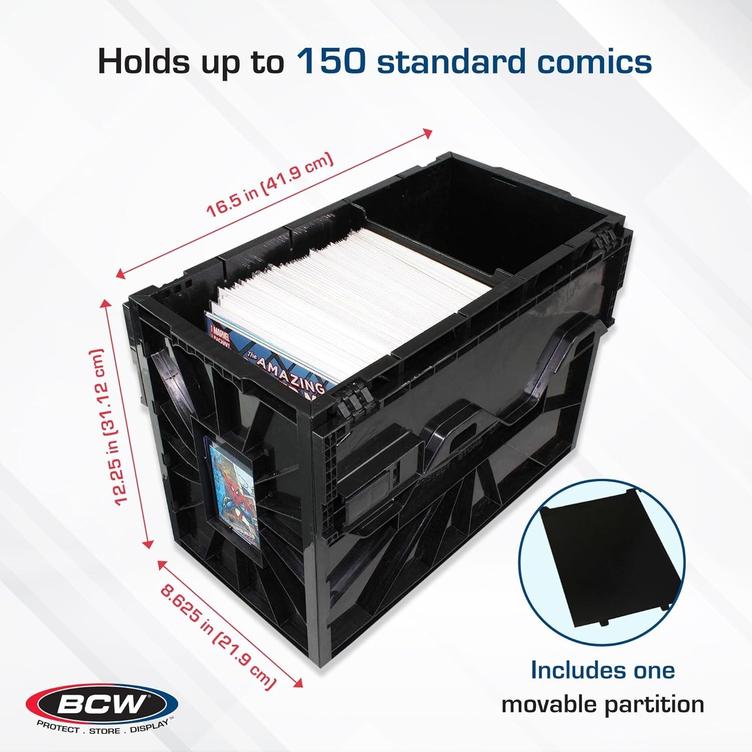 BCW MultiColor Short Comic Book Bin 5 Pack contains 1 EA Black Blue Green 2 Red