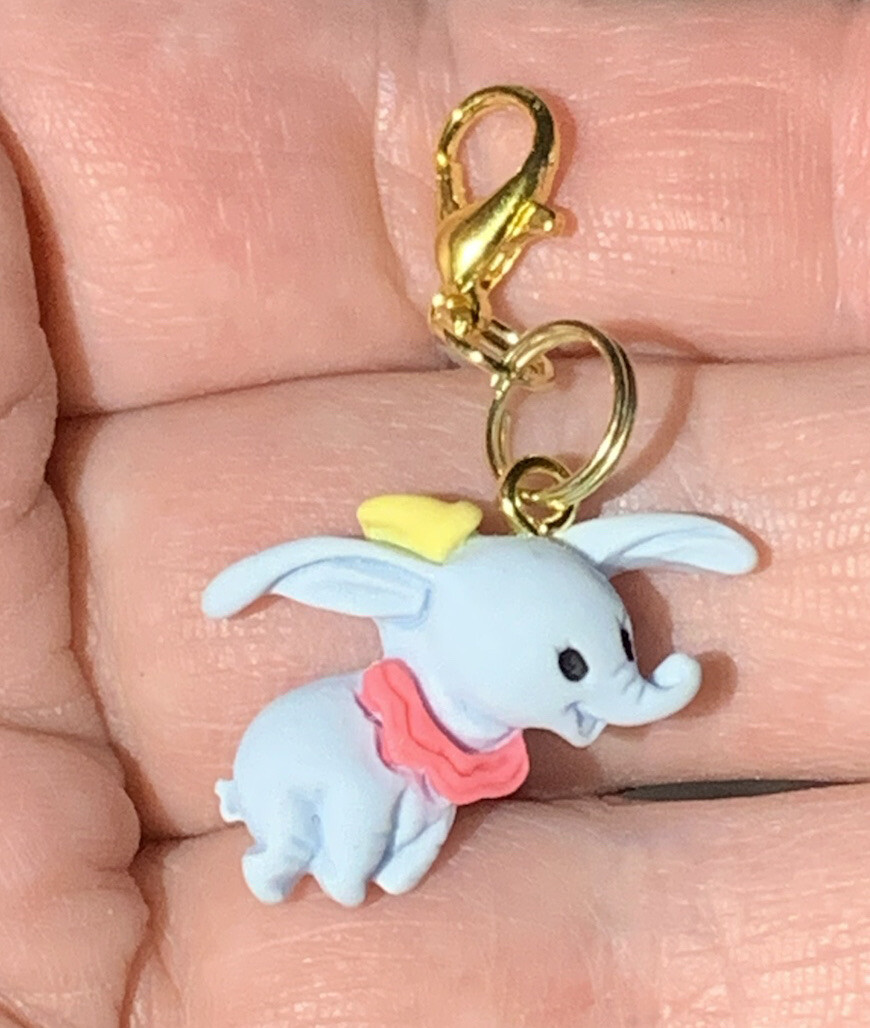 Dumbo The Elephant Charm Zipper Pull & Keychain Add On Clip!!
