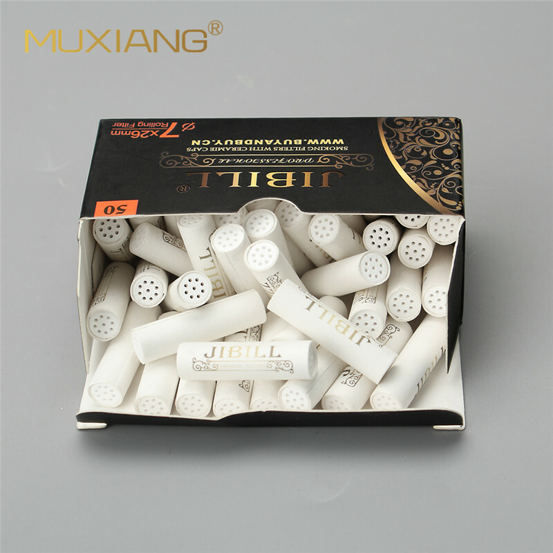 50pcs JIBILL 7mm Activated Carbon Filters for Tobacco Smoking Pipe Filters
