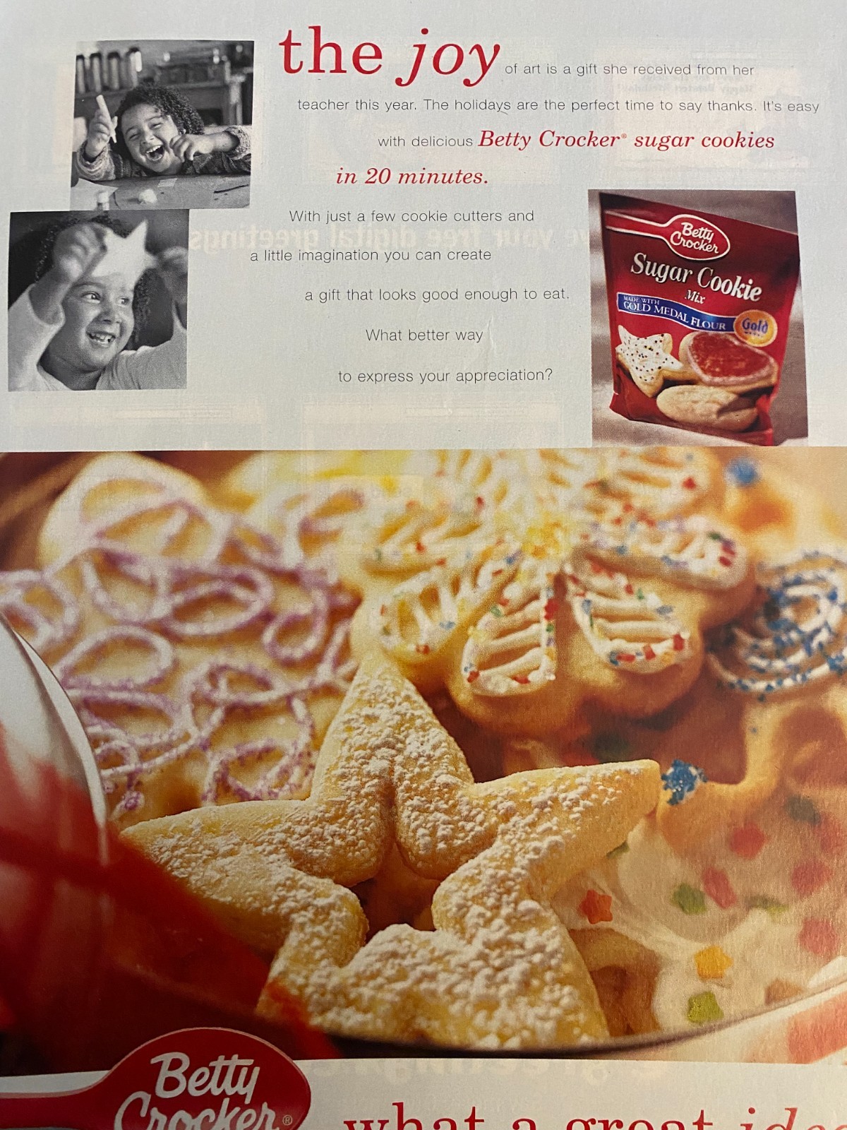 Betty Crocker Sugar Cookies Mix, Full Page Vintage Print Ad