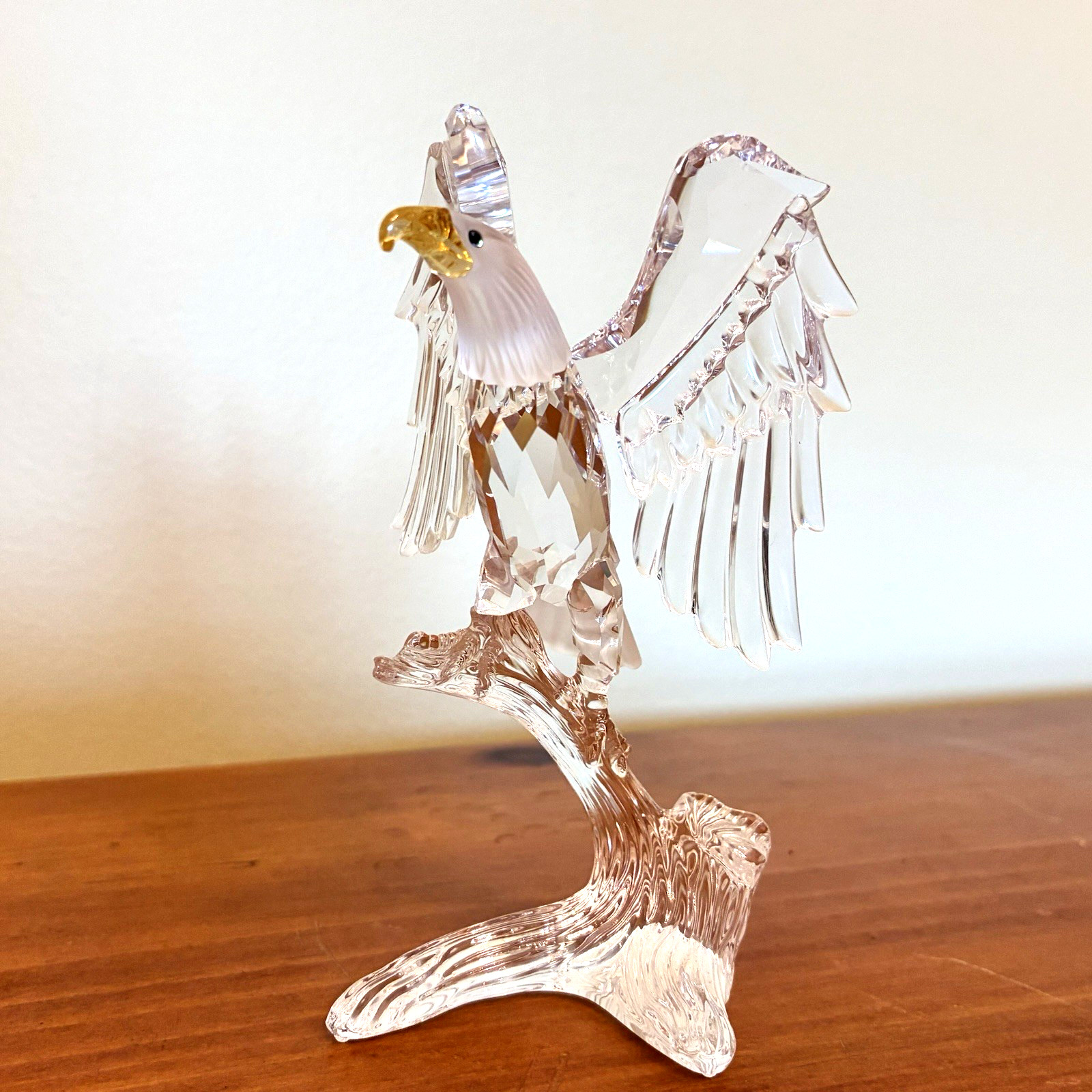 Swarovski Bald Eagle Crystal 5 inches tall # 248003 Yellow Beak USA Og Box COA