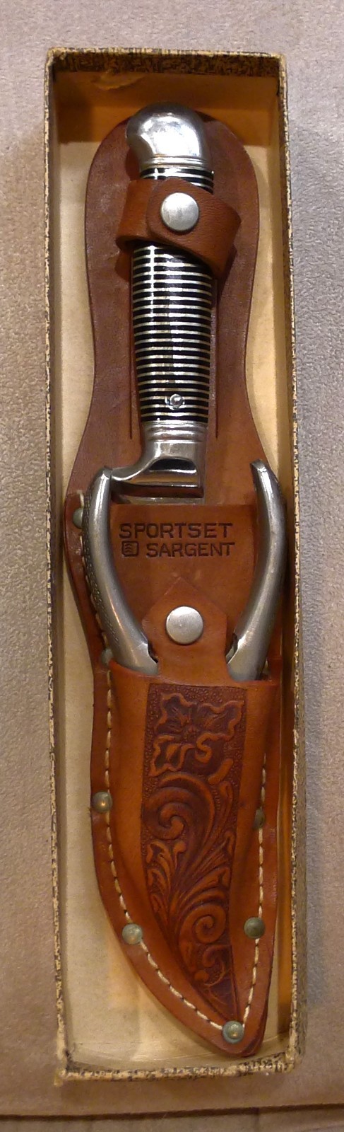 Vintage 1962 SARGENT Signature Hunting & Fishing Tool & Knife Sports Set MIB