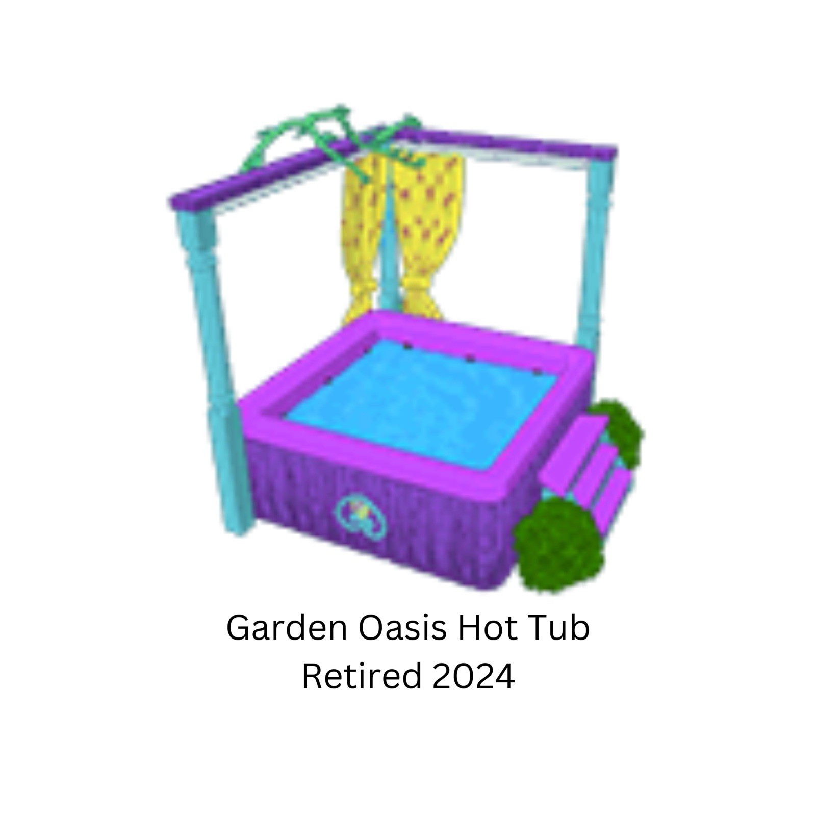 Webkinz Retired Rare Garden Oasis Hot Tub Deluxe Bath Pool