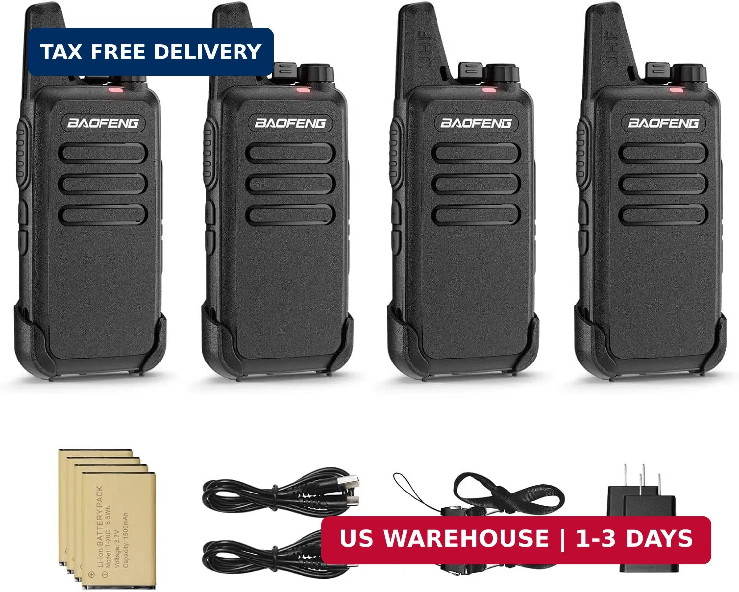 BAOFENG T22 Walkie Talkies for Adults Long Range, 1500mAh Rechargeable Two Way R