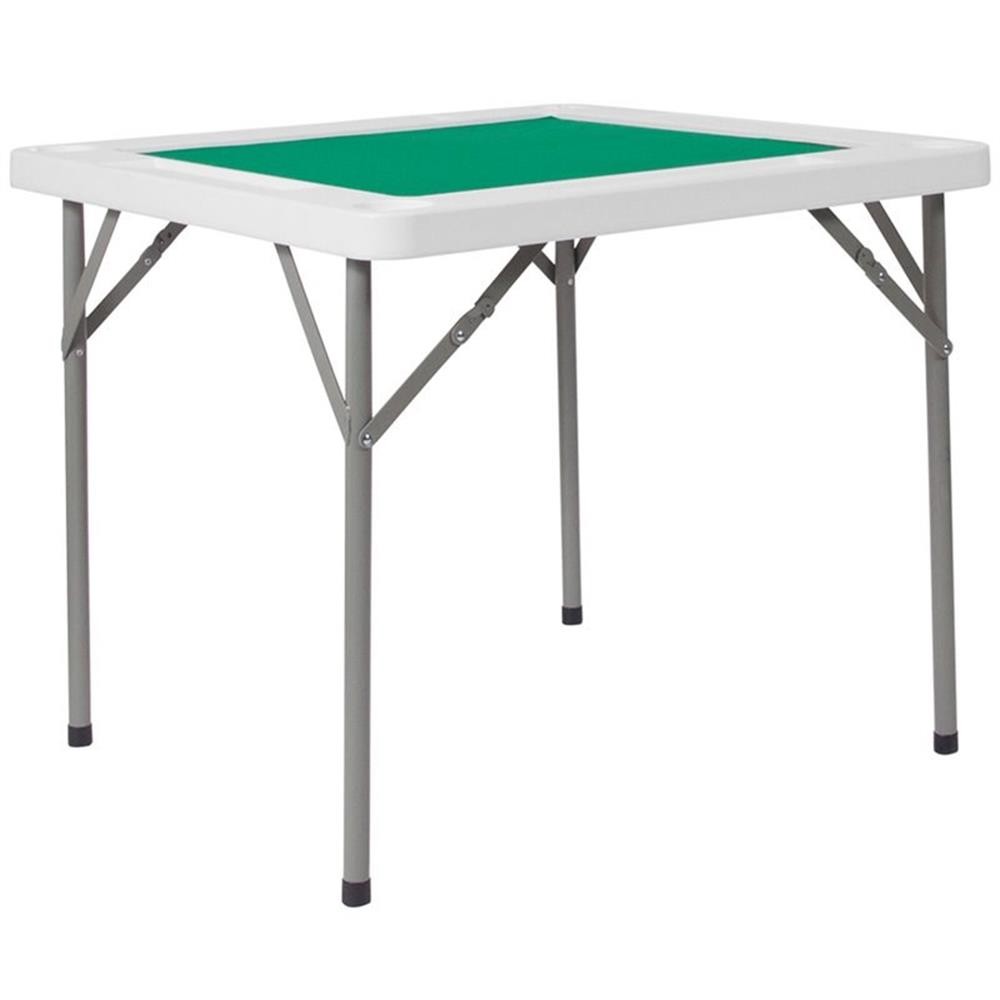 Bowery Hill Plastic Granite White Folding Card Table Square 35″