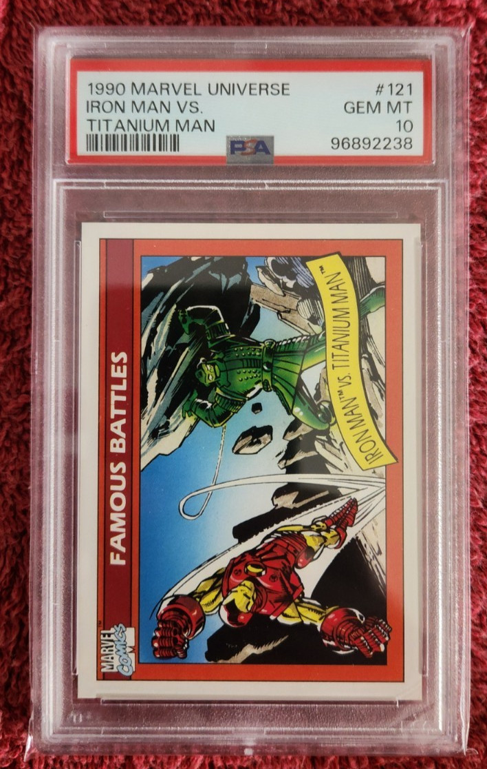 1990 IMPEL MARVEL UNIVERSE #121 IRON MAN VS. TITANIUM MAN PSA 10