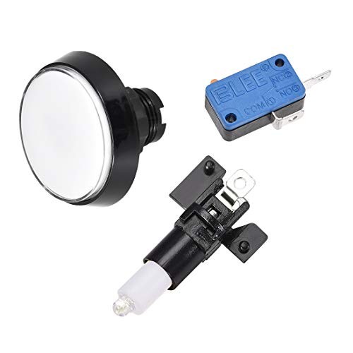 Game Push Button 60mm Round 12V LED Illuminated Push Button Switch with White