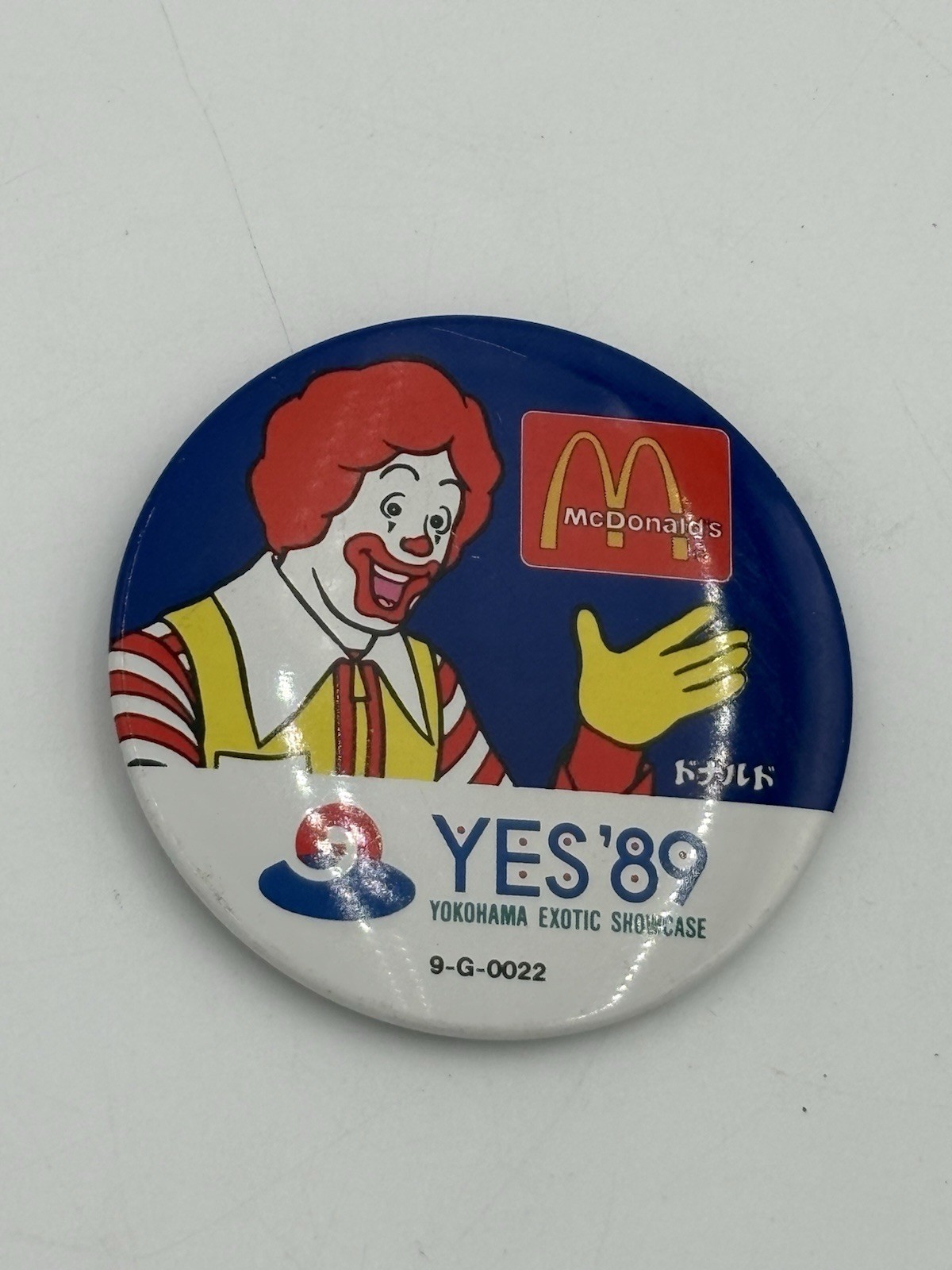 RARE-1989 McDonald’s Ronald YES’89 Yokohama Exotic Showcase Japan Pinback Button