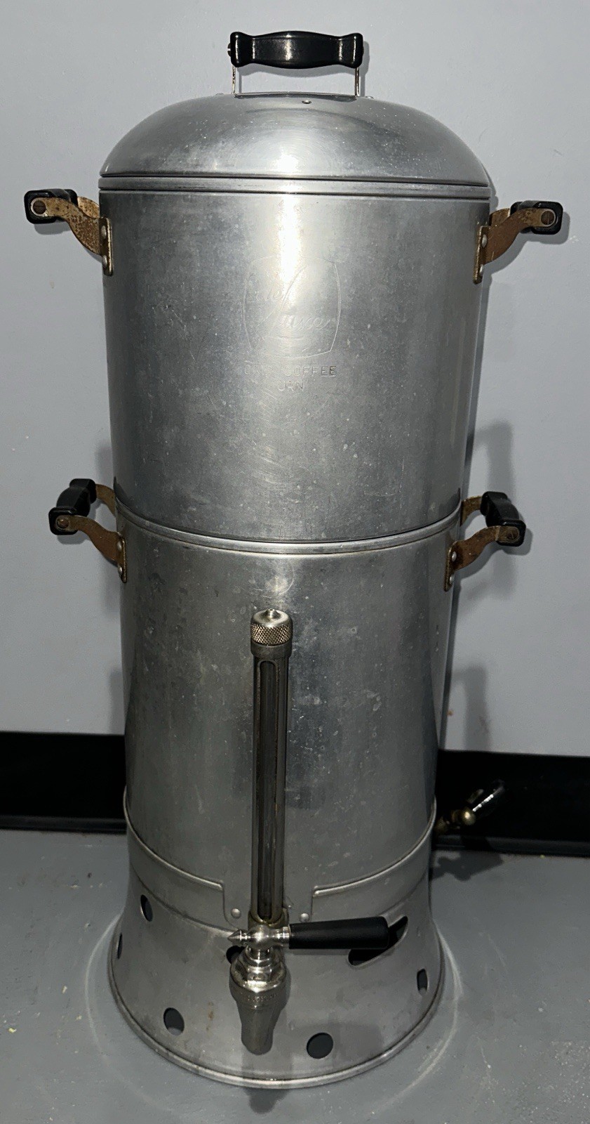 Vintage 1930s West Bend De Luxe 48 Cup Aluminum Coffee Urn Complete Sight Faucet