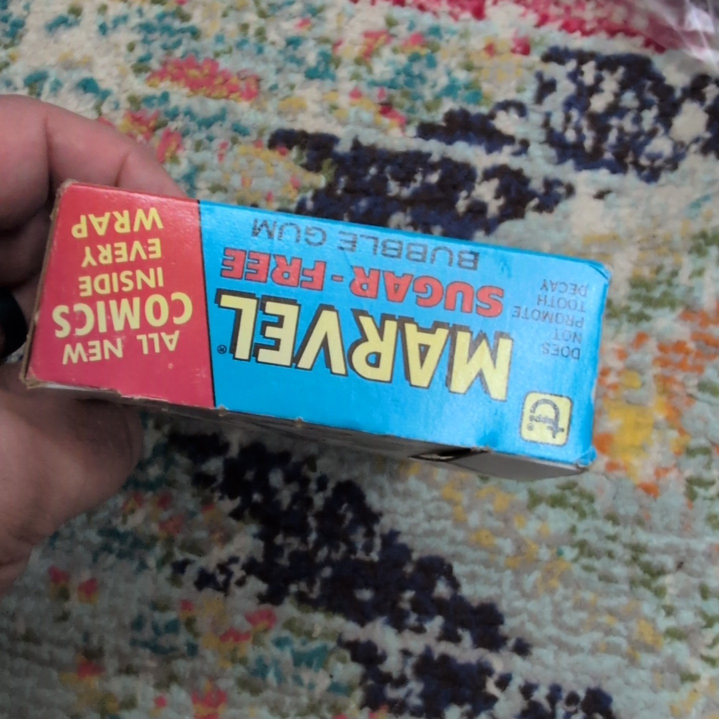 1978 Topps Marvel Sugar-Free Bubble Gum Comics Empty Display Box And Wrapper