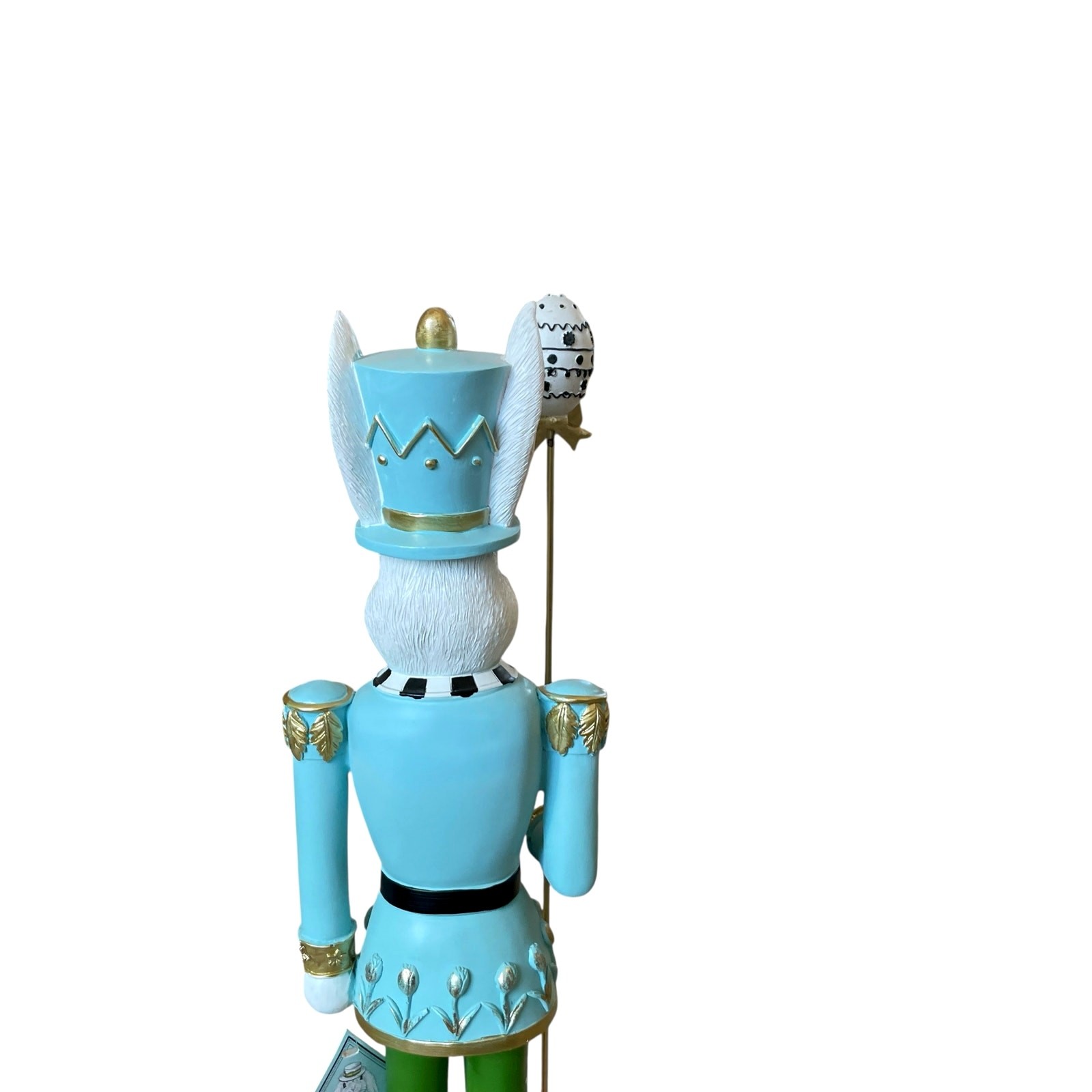 Topat & Tail Easter Bunny w/ Staff Nutcracker 22” Tabletop Decor NEW