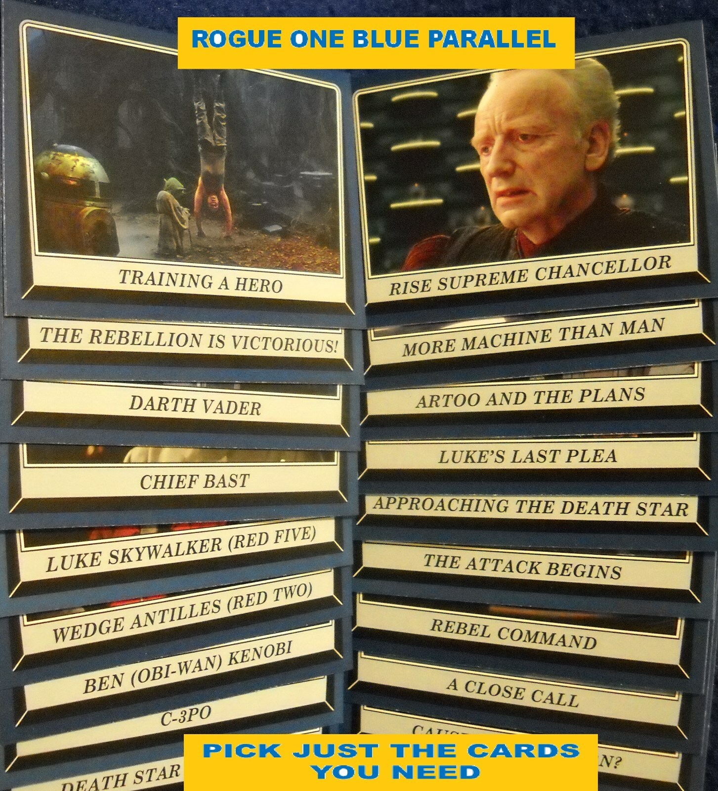 2016 Topps Star Wars Rouge 1 Mission Brief BLUE Parallel Cards You-Pick-1