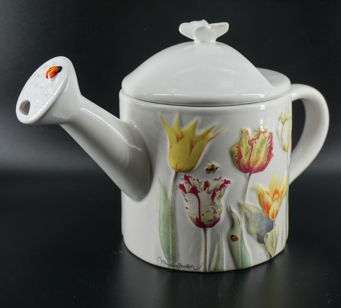 Vintage Hallmark Marjolein Bastin Ceramic Watering Can Teapot Natures Sketchbook
