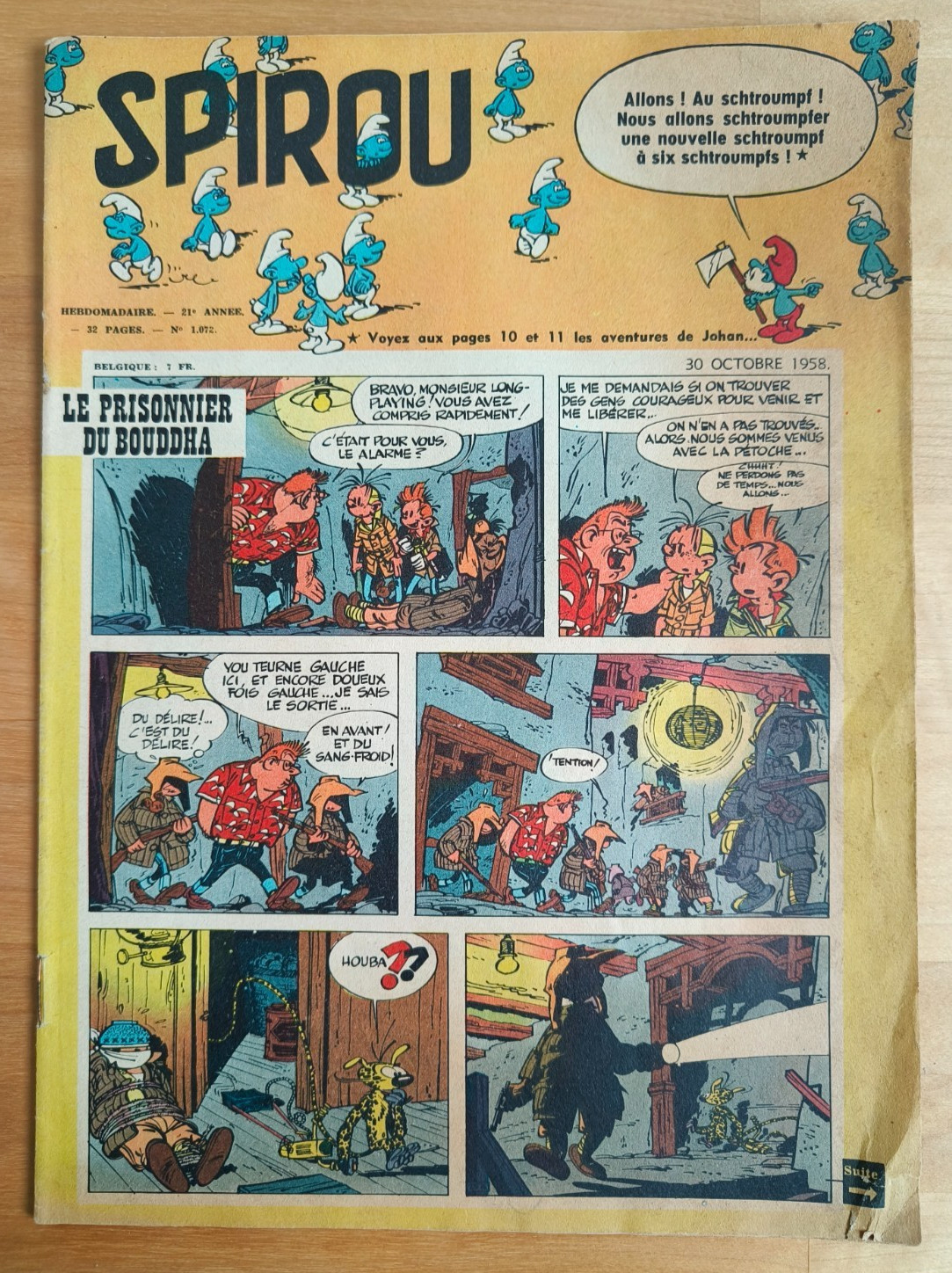SPIROU #1072 – 1958 RARE French 1st COVER App THE SMURFS