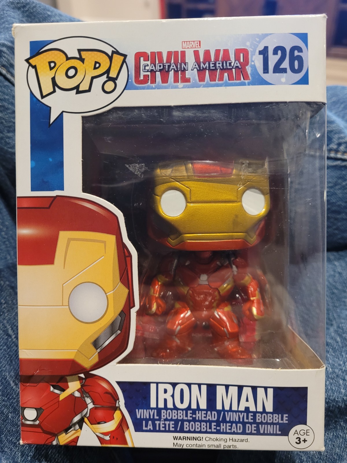 FUNKO #126 IRON MAN BOBBLE-HEAD FREE SHIPPING LOWER 48 STATES
