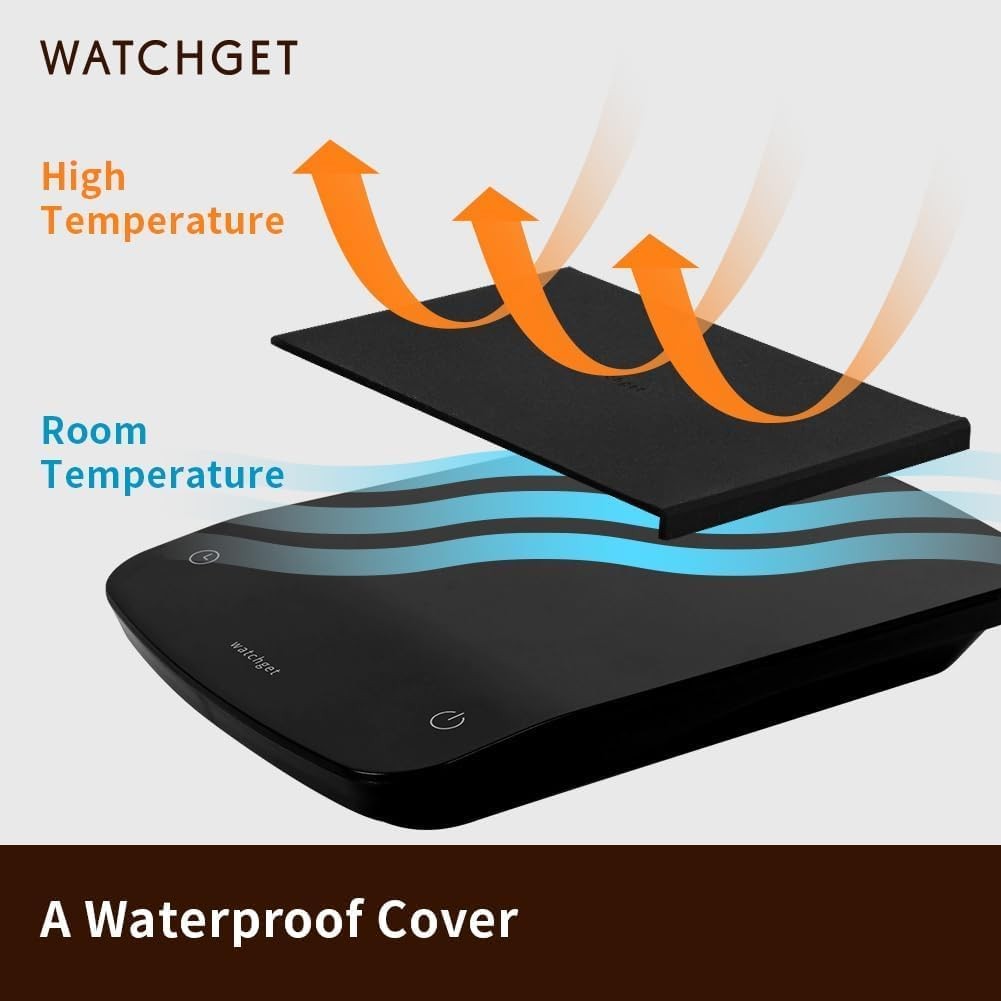 watchget Coffee Scale with Timer, 2200g/0.1g 4.8 x 6.89 x 0.98 inches, balck