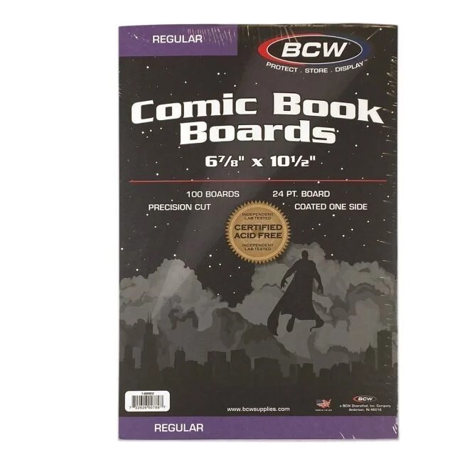 BCW Regular Comic Backing Boards Acid Free Long Term Storage 6 7/8″ x 10 1/2 100