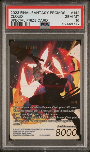 Final Fantasy TCG English Gold Promo Cloud Prize Card PR-142 PSA 10 GEM MINT