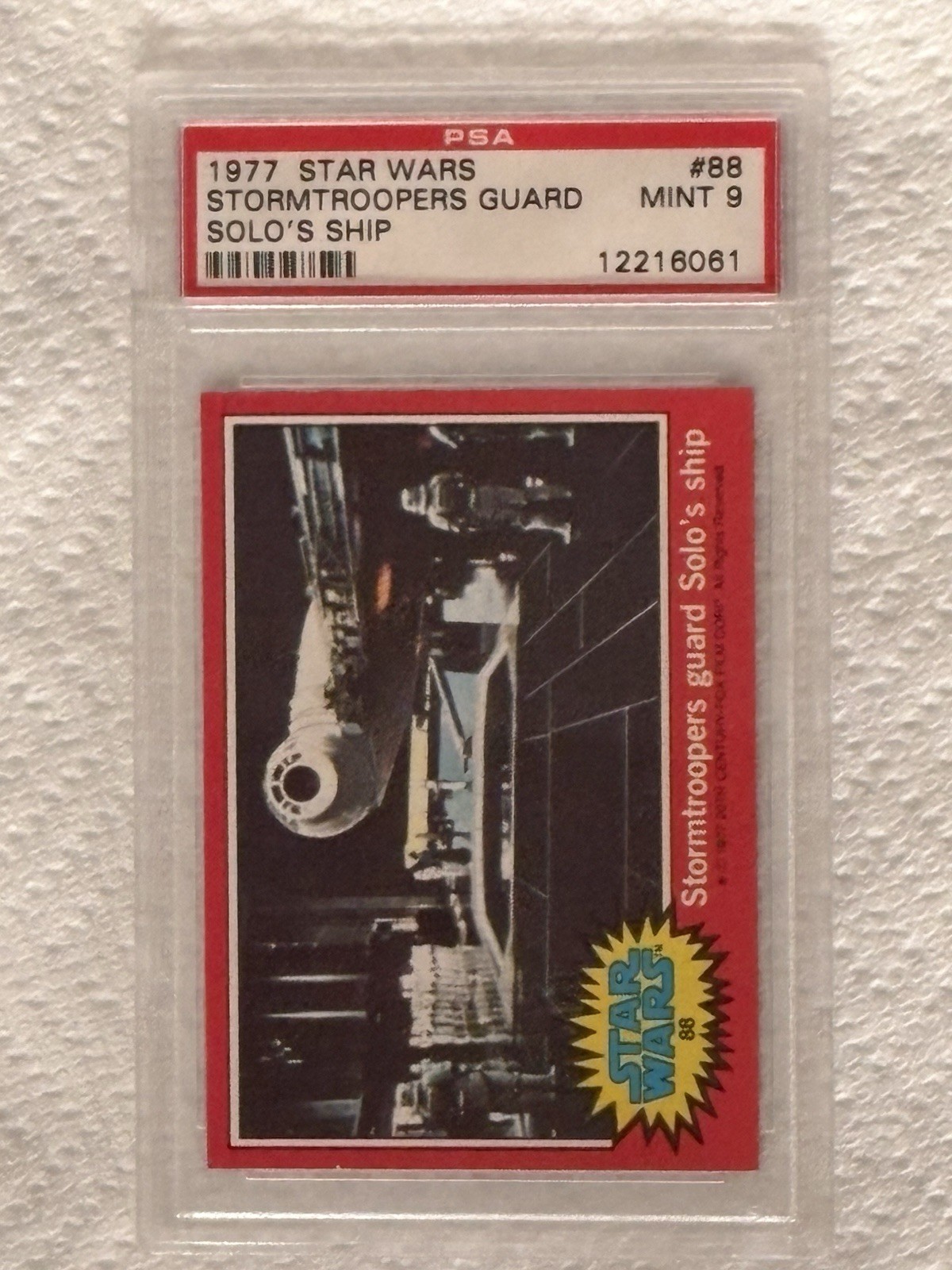 1977 Topps Star Wars Card #88 Stormtroopers Guard Solo’s Ship PSA 9 MINT