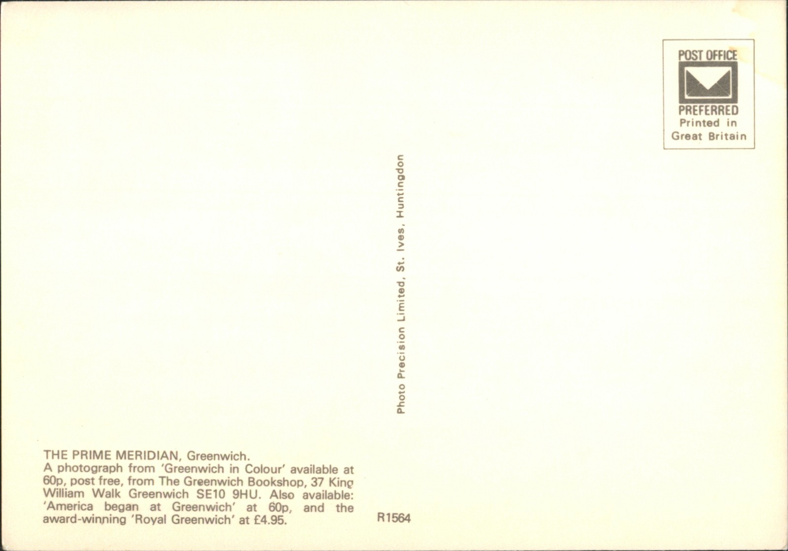 Greenwich, United Kingdom Prime Meridian of the World Original Vintage Postcard