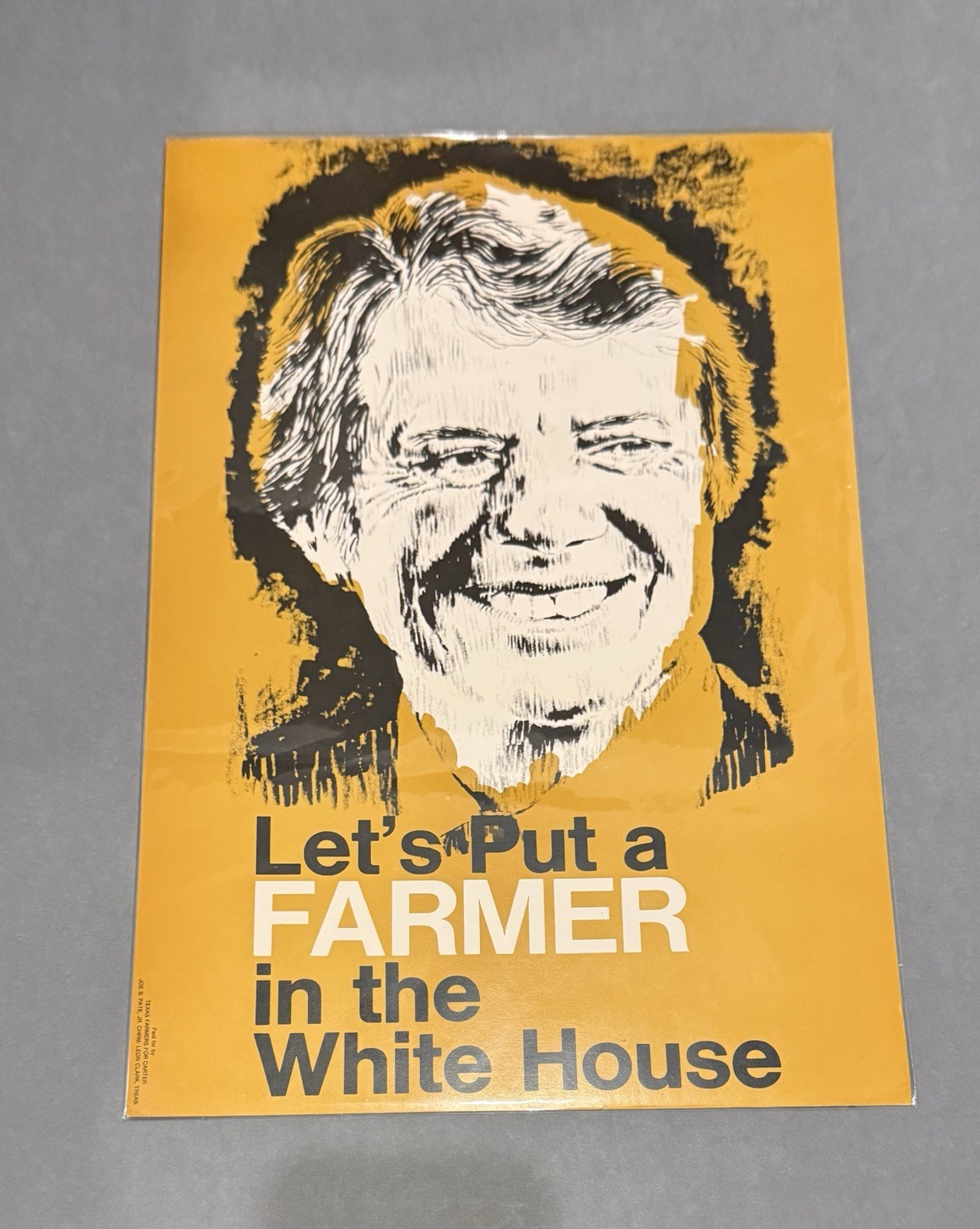 1976 Democrat Georgia Governor Jimmy Carter for President Campaign Poster