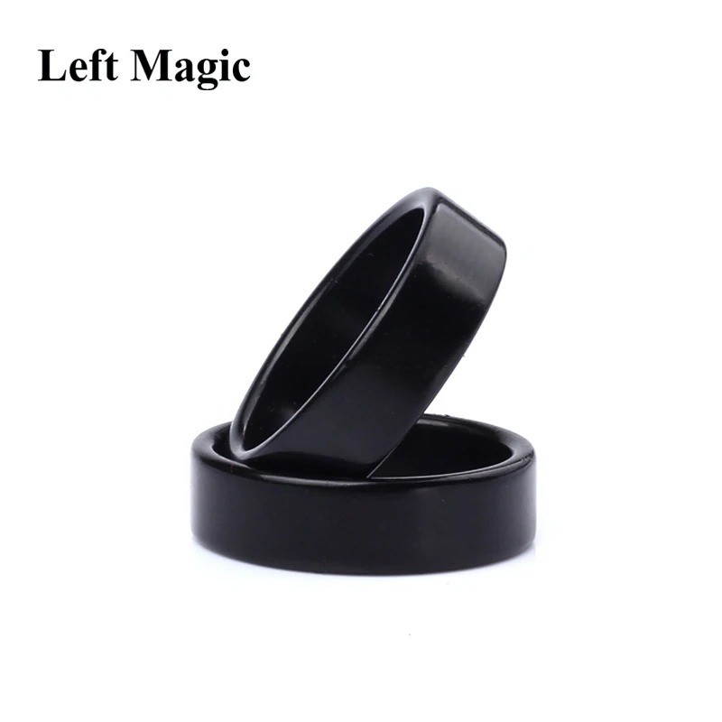 Magic Trick Ring Strong Magnetic Black Prop Learn Beginner Illusions T5