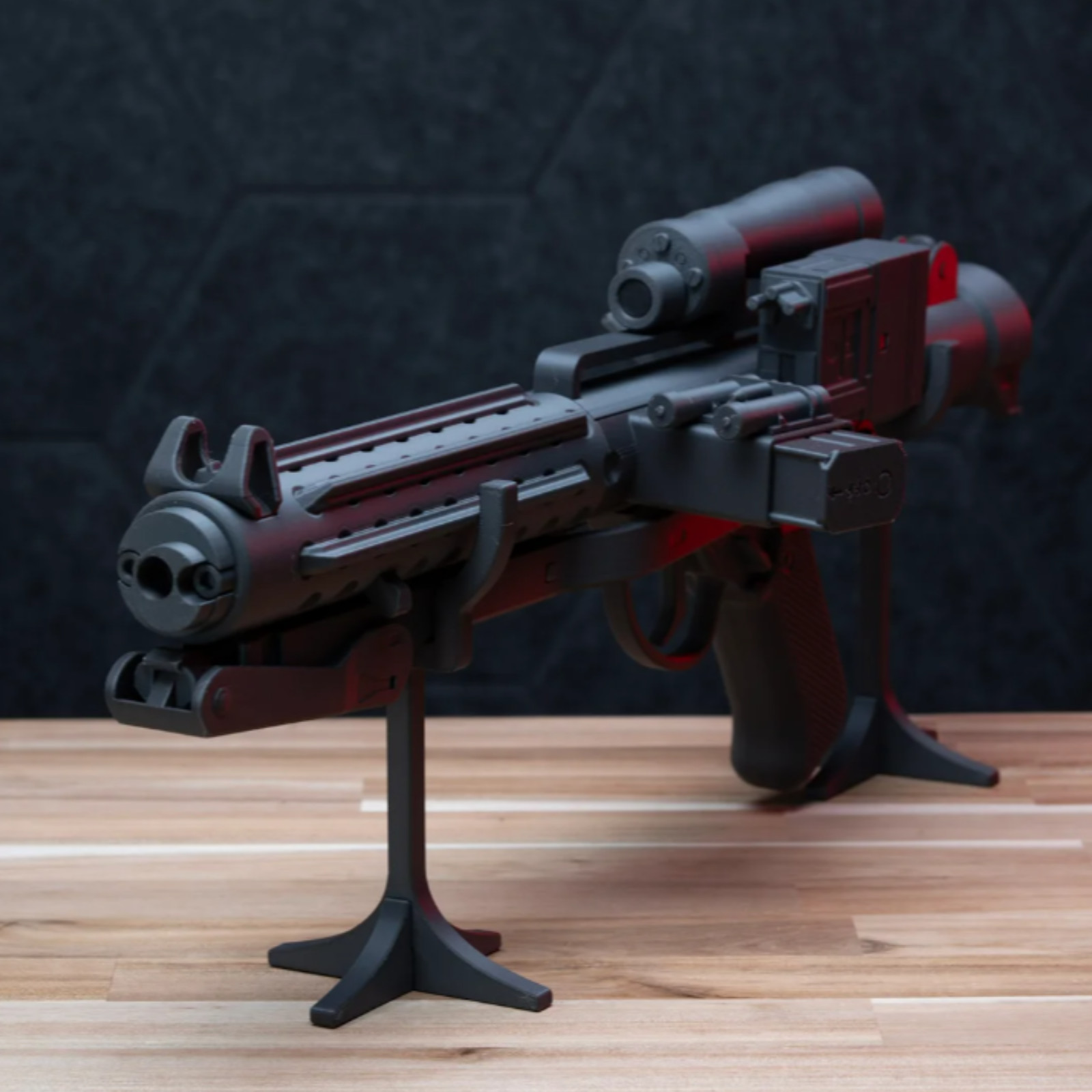 27″ BLACK Stormtrooper E-11 Blaster Rifle with Fold Out Stock | 3D Printed