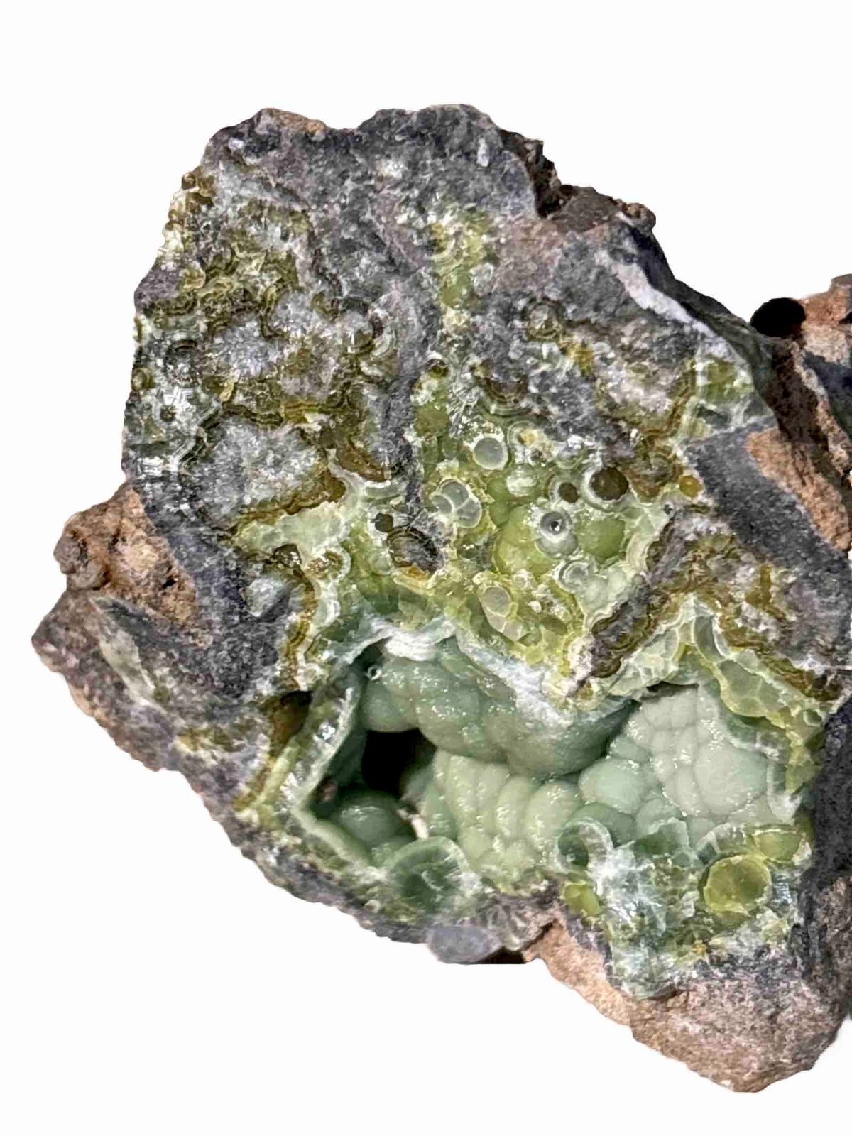 Botryoidal Green Wavellite Crystals on Matrix from Arkansas 2.5in.x2in.