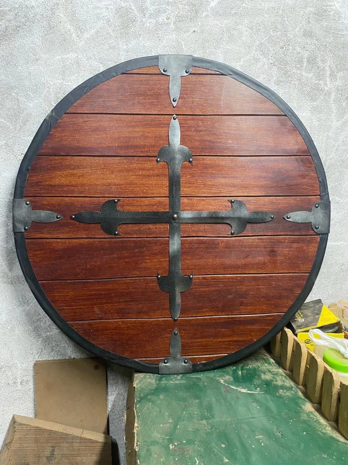 Medieval Viking Wooden Shield 24” LARP Battle Ready Cosplay Shield Halloween