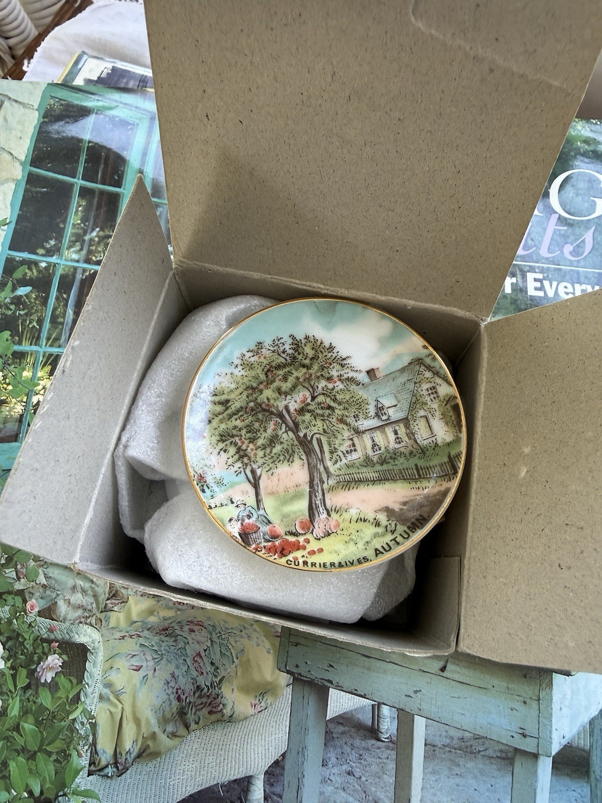 Vintag Set 4 Mini Plates Porcelain Pastel Colors Spring Summer Winter Fall Japan