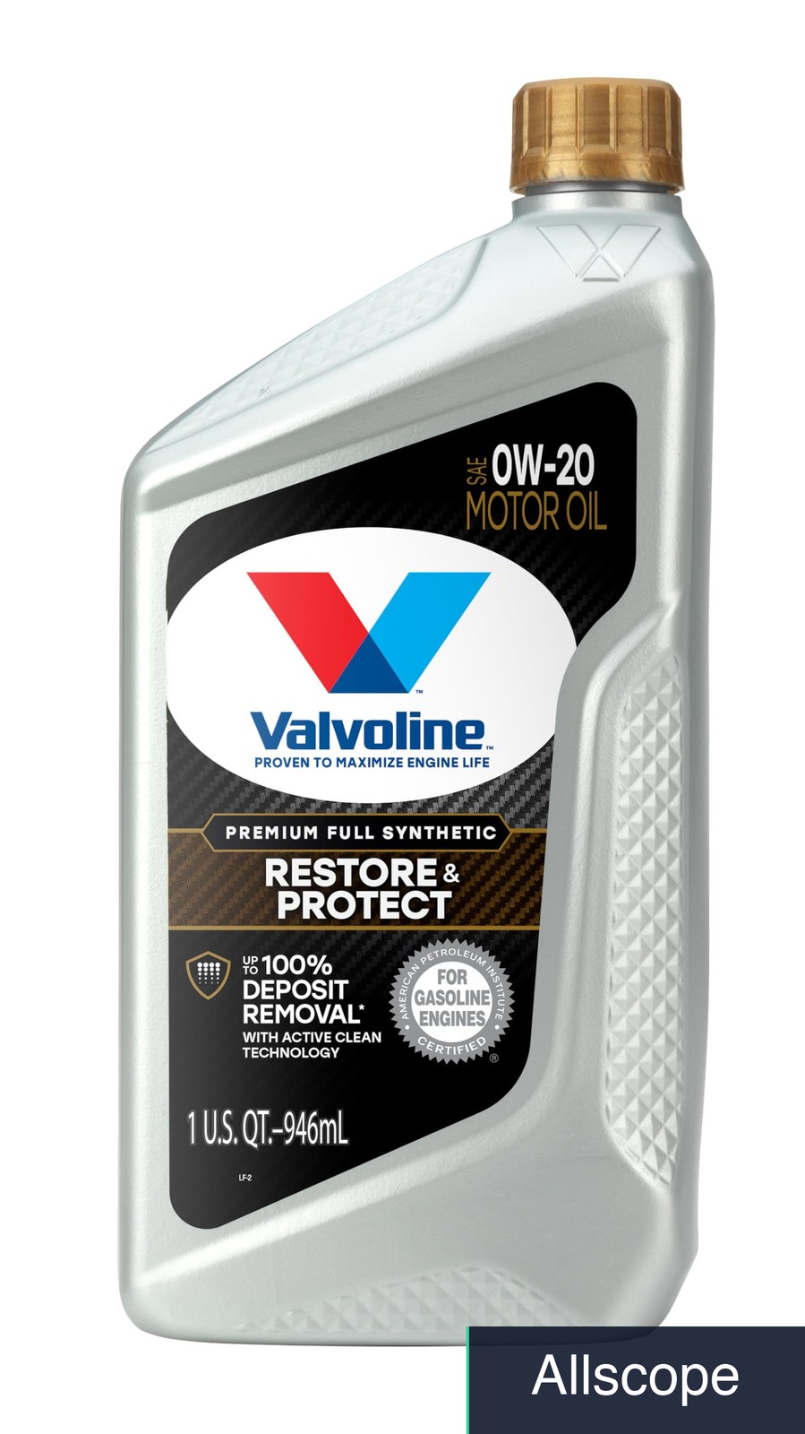 Full Synthetic 0W-20 Motor Oil 1 Quart Restore & Protect Bottle