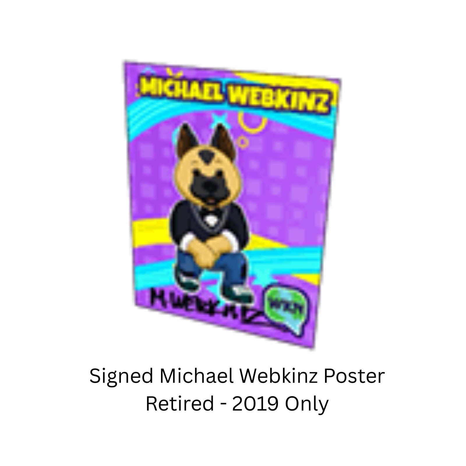 Webkinz Retired Rare Signed Michael Webkinz Poster 2019