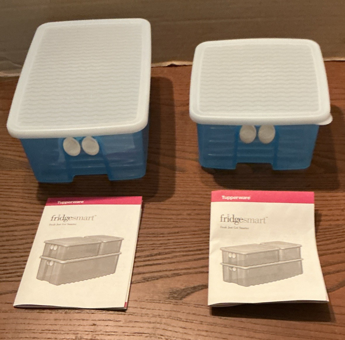 Tupperware FridgeSmart 3993A 3991A Crisper Fruit Veggie Vented w/ lids NOS