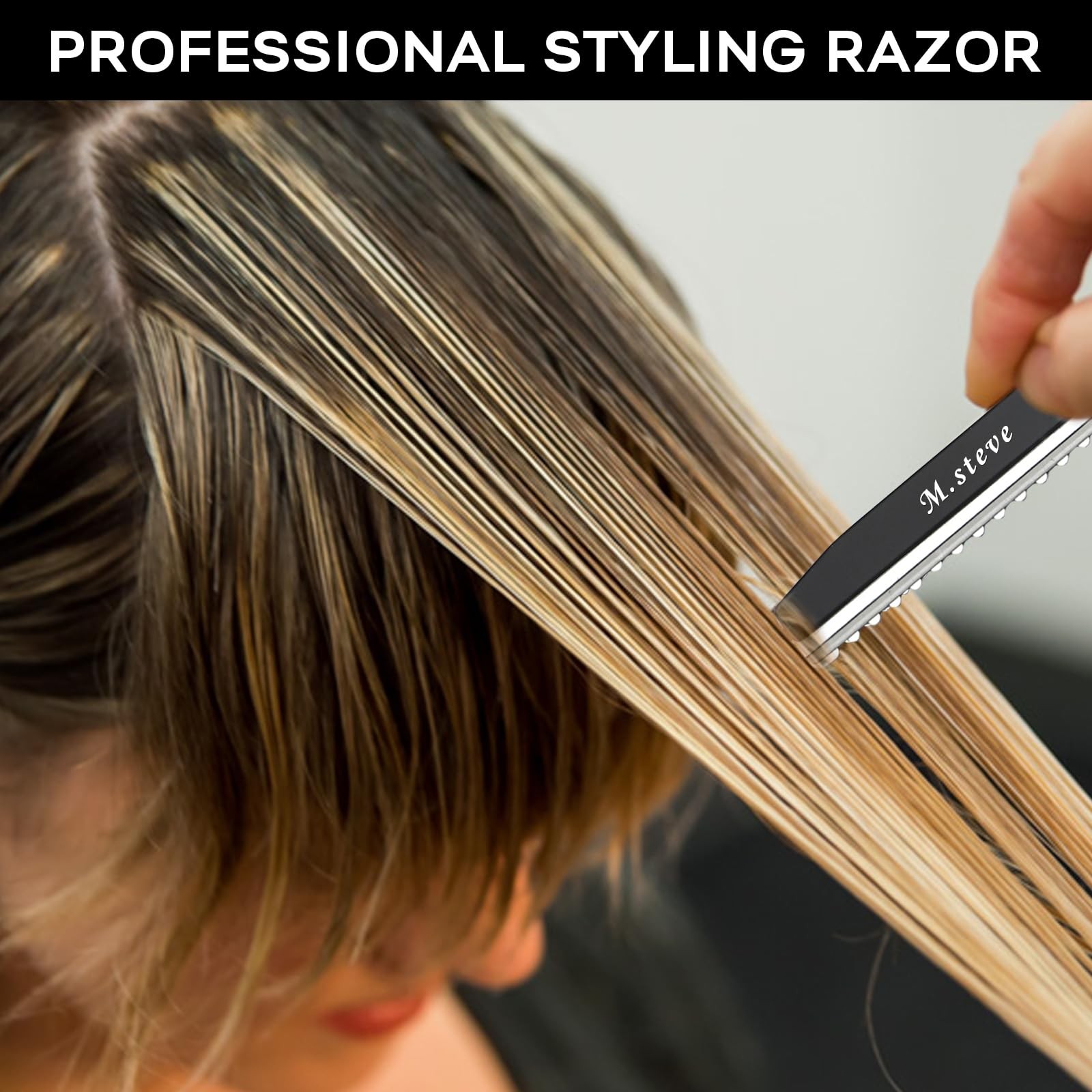 Hair Cutting Thinning Texturizing Razors 6.89″ incl. 11 Blades Pro/Home Use